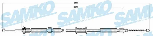 Cable Pull, parking brake (C1023B)