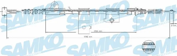 Cable Pull, parking brake (C0515B)