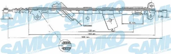 Cable Pull, parking brake (C1162B)