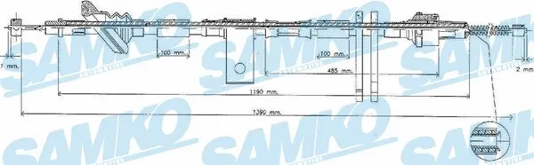 Cable Pull, parking brake (C0833B)