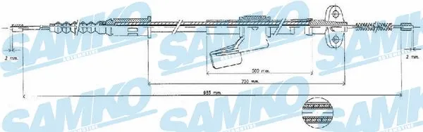 Cable Pull, parking brake (C0492B)