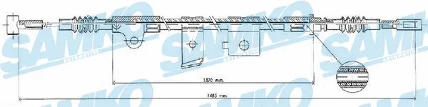 Cable Pull, parking brake (C0496B)