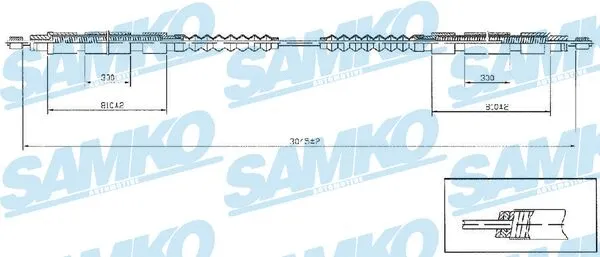 Cable Pull, parking brake (C1256B)