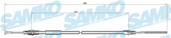 Cable Pull, parking brake (C1265B)
