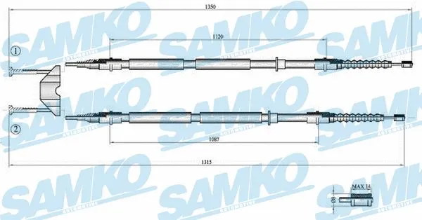 Cable Pull, parking brake (C0537B)