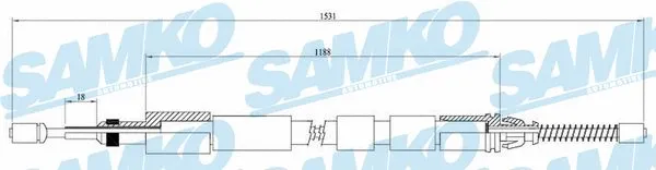 Cable Pull, parking brake (C0974B)