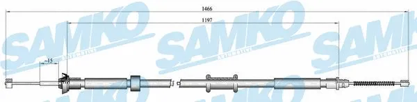 Cable Pull, parking brake (C1024B)