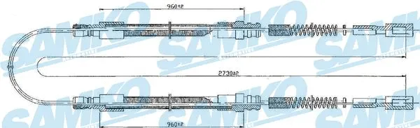 Cable Pull, parking brake (C1546B)