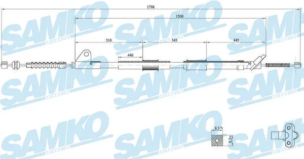 Cable Pull, parking brake (C0857B)