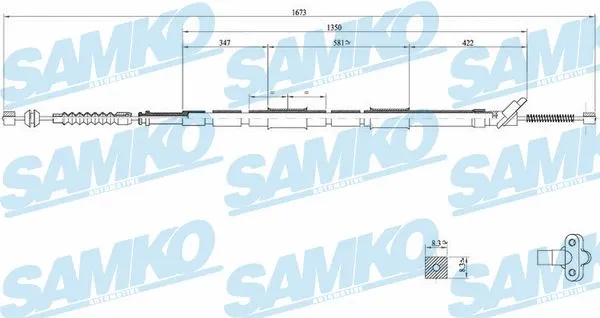 Cable Pull, parking brake (C0861B)