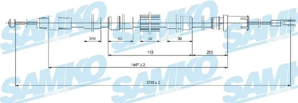 Cable Pull, parking brake (C1654B)