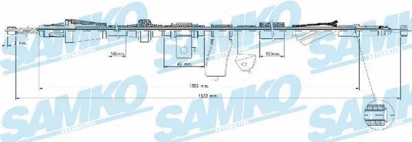 Cable Pull, parking brake (C1690B)