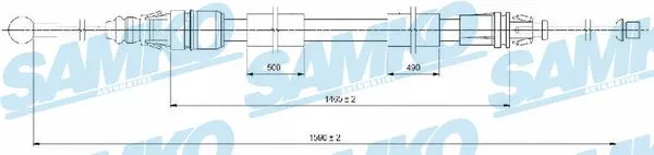 Cable Pull, parking brake (C0721B)