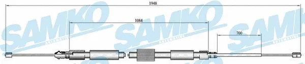 Cable Pull, parking brake (C0714B)