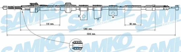 Cable Pull, parking brake (C1278B)