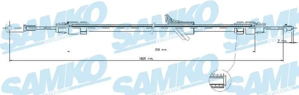 Cable Pull, parking brake (C1695B)
