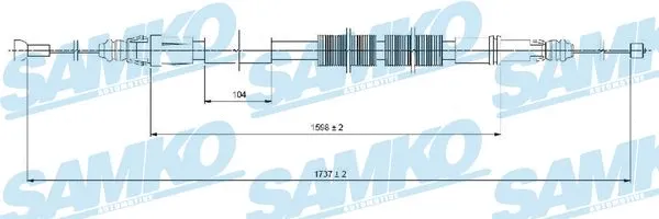 Cable Pull, parking brake (C1028B)