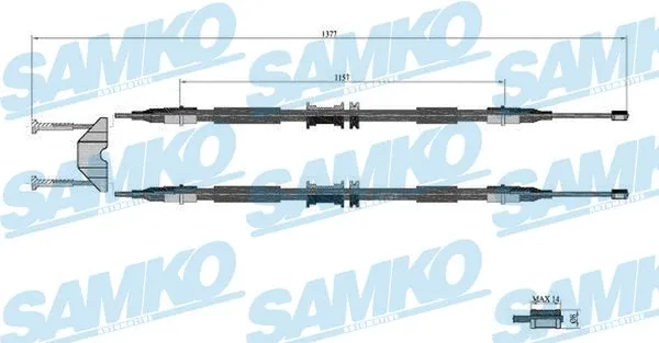 Cable Pull, parking brake (C0595B)