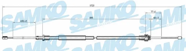 Cable Pull, parking brake (C1666B)