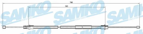 Cable Pull, parking brake (C0649B)