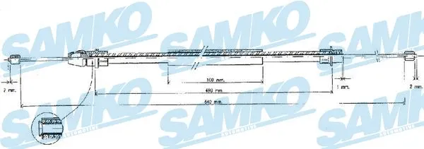 Cable Pull, parking brake (C0630B)