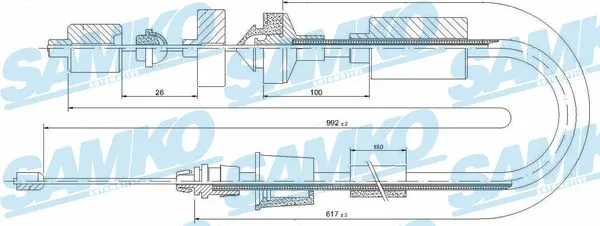 Cable Pull, clutch control (C0202C)