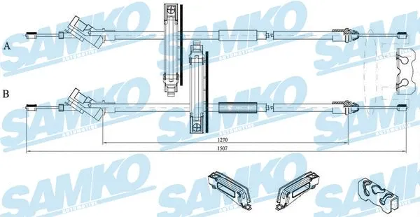 Cable Pull, parking brake (C0227B)