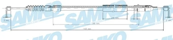 Cable Pull, parking brake (C0555B)