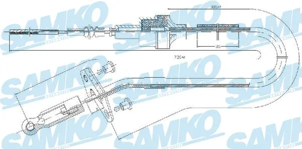 Cable Pull, clutch control (C0409C)