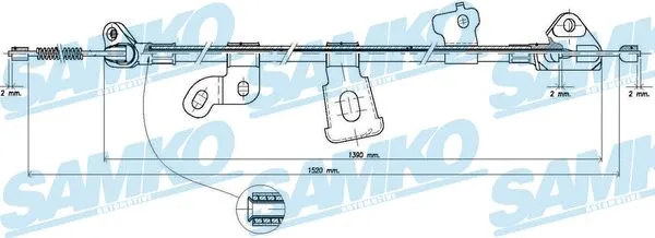 Cable Pull, parking brake (C0893B)
