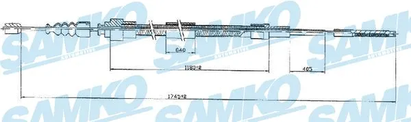 Cable Pull, parking brake (C1146B)