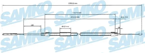 Cable Pull, parking brake (C0077B)