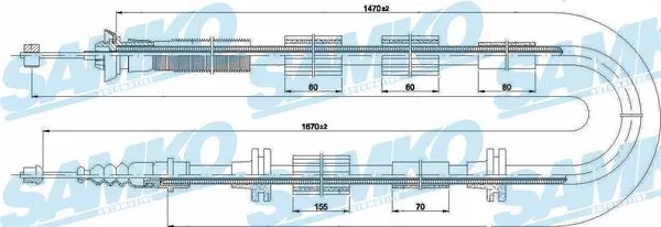 Cable Pull, parking brake (C0223B)
