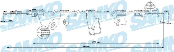 Cable Pull, parking brake (C0889B)