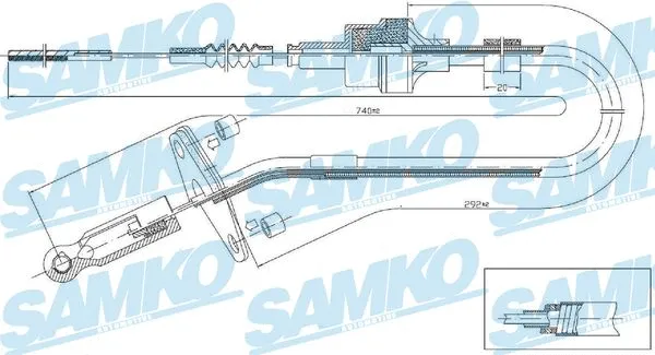 Cable Pull, clutch control (C0132C)