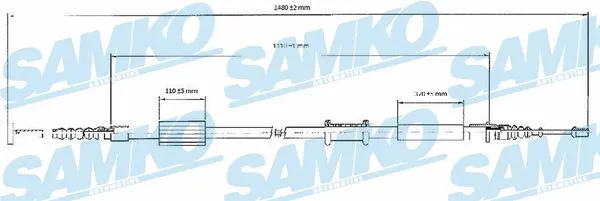 Cable Pull, parking brake (C0208B)