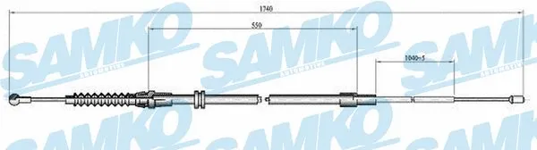 Cable Pull, parking brake (C1118B)