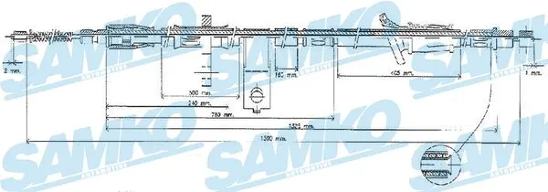 Cable Pull, parking brake (C1381B)