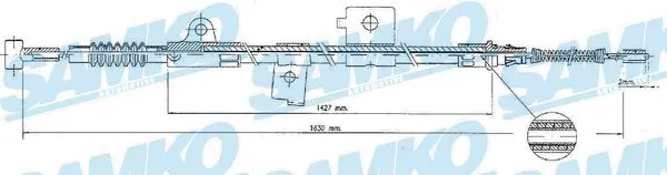 Cable Pull, parking brake (C1174B)