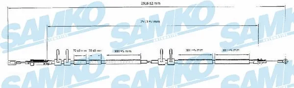 Cable Pull, parking brake (C0989B)