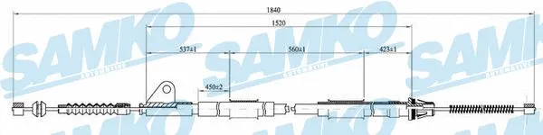 Cable Pull, parking brake (C0852B)
