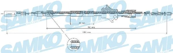 Cable Pull, parking brake (C0030B)