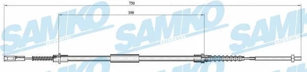 Cable Pull, parking brake (C0646B)