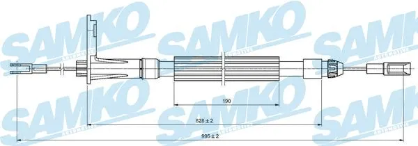 Cable Pull, parking brake (C1093B)