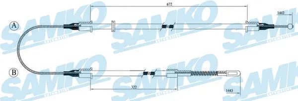 Cable Pull, parking brake (C1342B)