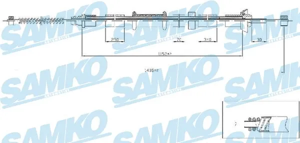 Cable Pull, parking brake (C0518B)