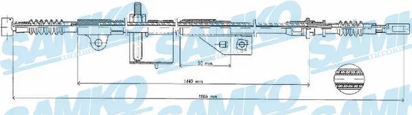 Cable Pull, parking brake (C1052B)