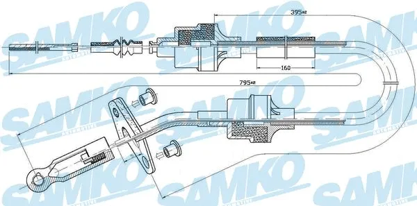 Cable Pull, clutch control (C0412C)