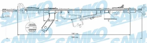 Cable Pull, parking brake (C1667B)