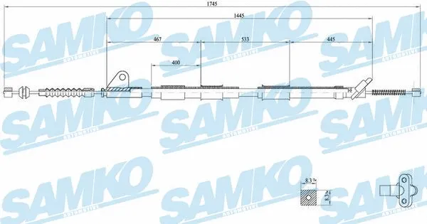 Cable Pull, parking brake (C0858B)